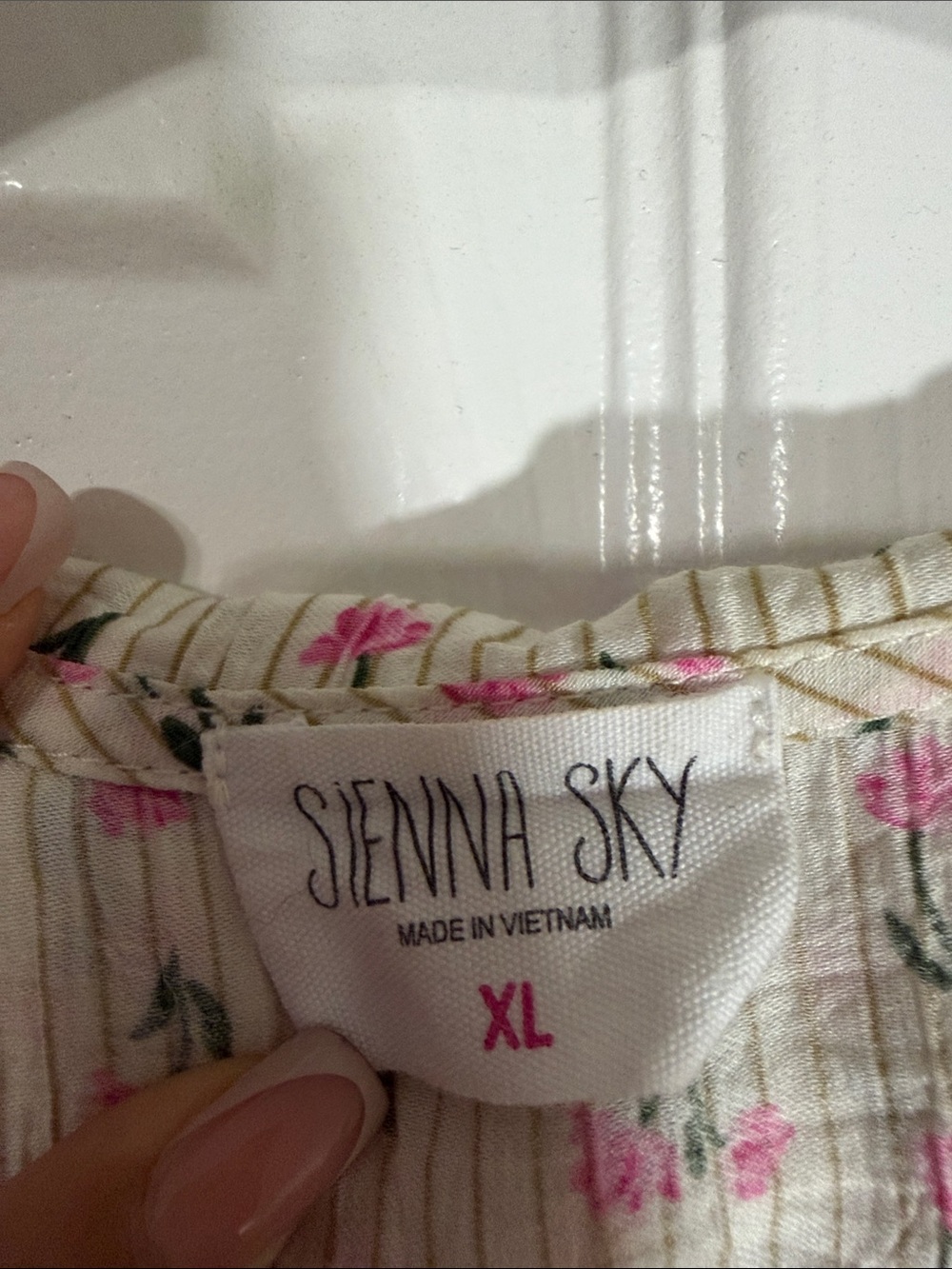 Sienna Sky Floral Cream Puff-Sleeve Button Front Top - Picture 2 of 5